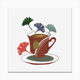 Tea Cup With Flowers 1 Canvas Print