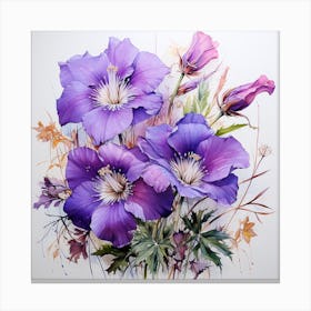 Purple Geraniums Canvas Print