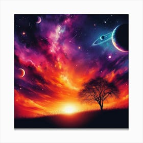 Planets In The Sky 1 Canvas Print