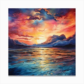 Sunset Over The Ocean 8 Canvas Print