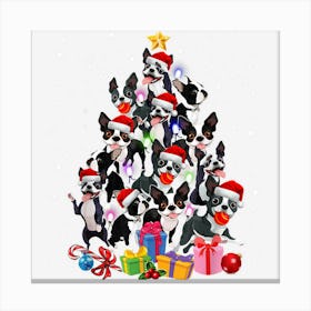 Family Santa Clothing French Bulldog Frenchie Christmas Tree Canvas Print