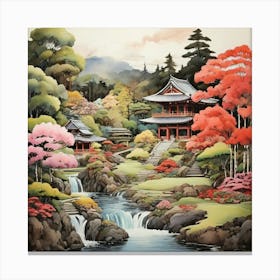 Kairakuen Gardens Japan Painting 2 Art Print 2 Canvas Print