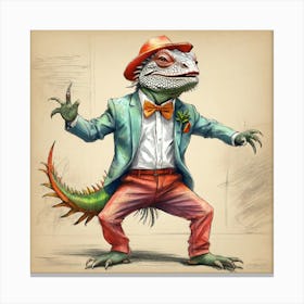 Lizard In A Suit 6 Canvas Print