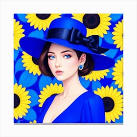 Blue Hat Canvas Print