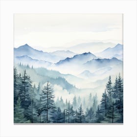 Watercolor Of A Forest 1 Canvas Print