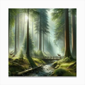 Deer In The Forest 11 Canvas Print