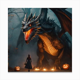 Halloween Dragon Canvas Print