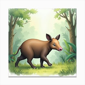 Wild Boar In The Forest Canvas Print