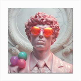 'The Man In Pink'Whimsical Home: Bust of Man, Pink Ball, and Gum Display Canvas Print