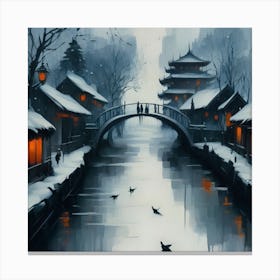 Chinese Winter Landscape Canvas Print