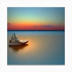 Sunset Boat Canvas Print