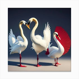 Three Swans Canvas Print