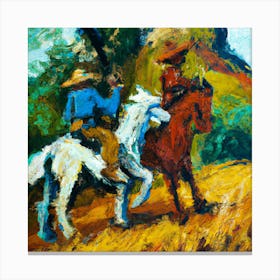 An Impressionist Oil Painting Of Don Quixote And Sancho Pansa 2 Canvas Print