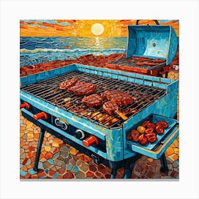 BBQ time at sunset 1 Canvas Print