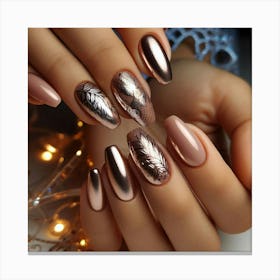 Gold And Silver Nails Canvas Print