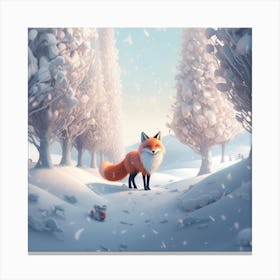 Fox In The Snow 3 Canvas Print