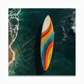 Rainbow Surfboard Canvas Print