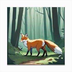 Fox In The Woods 11 Canvas Print