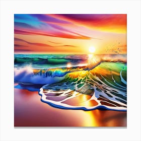 The beauty of sunset on the beach 2 Canvas Print