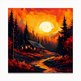 Sunset Cabin 2 Canvas Print