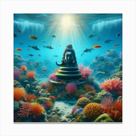 Lord Shiva Underwater Canvas Print