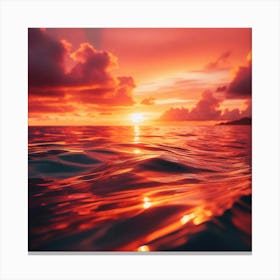 Sunset In The Ocean Canvas Print