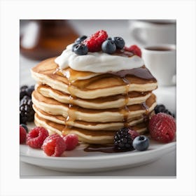 Pancakes And Berries Canvas Print