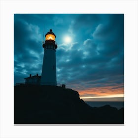 Lighthouse At Dusk Canvas Print