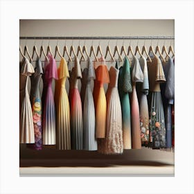 Dress Rack Stock Videos & Royalty-Free Footage Canvas Print