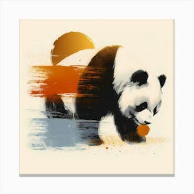 Panda Baer And Sun Creative Minimal Paint Canvas Print