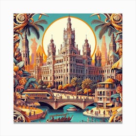 City Of Madrid Canvas Print