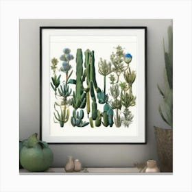 Cactus Print Jardin Majorelle, Morocco Vintage Botanical Art Print 2 Canvas Print