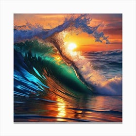 Sunset Ocean Wave 2 Canvas Print