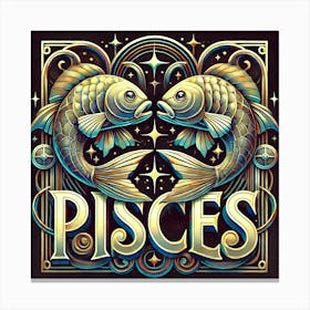 Pisces Zodiac Sign, Water Element, Two Fishes 1 Canvas Print