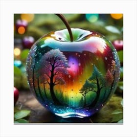 Rainbow Apple Canvas Print