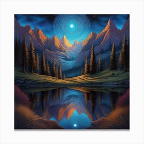 Moonlight Mountain Canvas Print