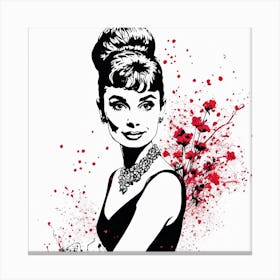 Audrey Hepburn Portrait Painting (13) Canvas Print