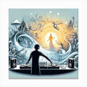 Dj In The Clouds Canvas Print