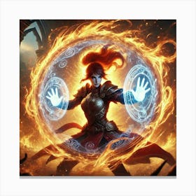 Lyra Hearthfire Blazing Shield Canvas Print