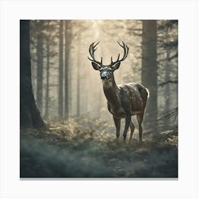 Deer In The Forest 198 Canvas Print