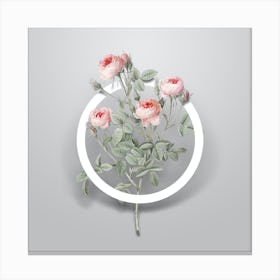 Vintage Burgundian Rose Minimalist Botanical Geometric Circle on Soft Gray n.0012 Canvas Print