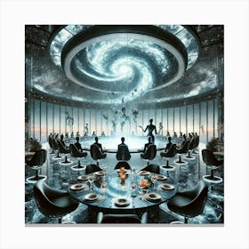 Eclipsed Ember Gravity Defying Dining Canvas Print