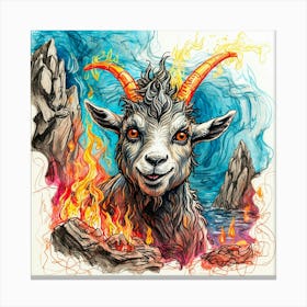 Goat On Fire 18 Canvas Print