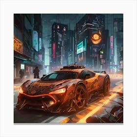 Pumpkin Car (Cyberpunk9) Canvas Print