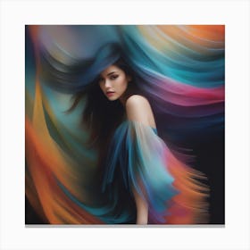 Girl In A Colorful Dress Canvas Print