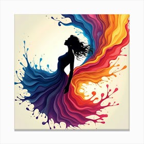 A girl in a dynamic pose 1 Canvas Print