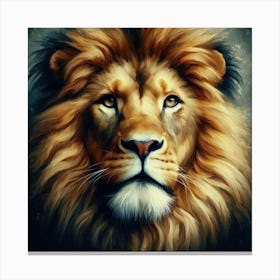 Lion Painting in oil paints Canvas Print