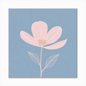 A White And Pink Flower In Minimalist Style Square Composition 380 Canvas Print