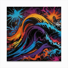 Abstract Wave Painting 1 Canvas Print