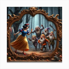 Snow White And The Seven Dwarfs 7 Canvas Print